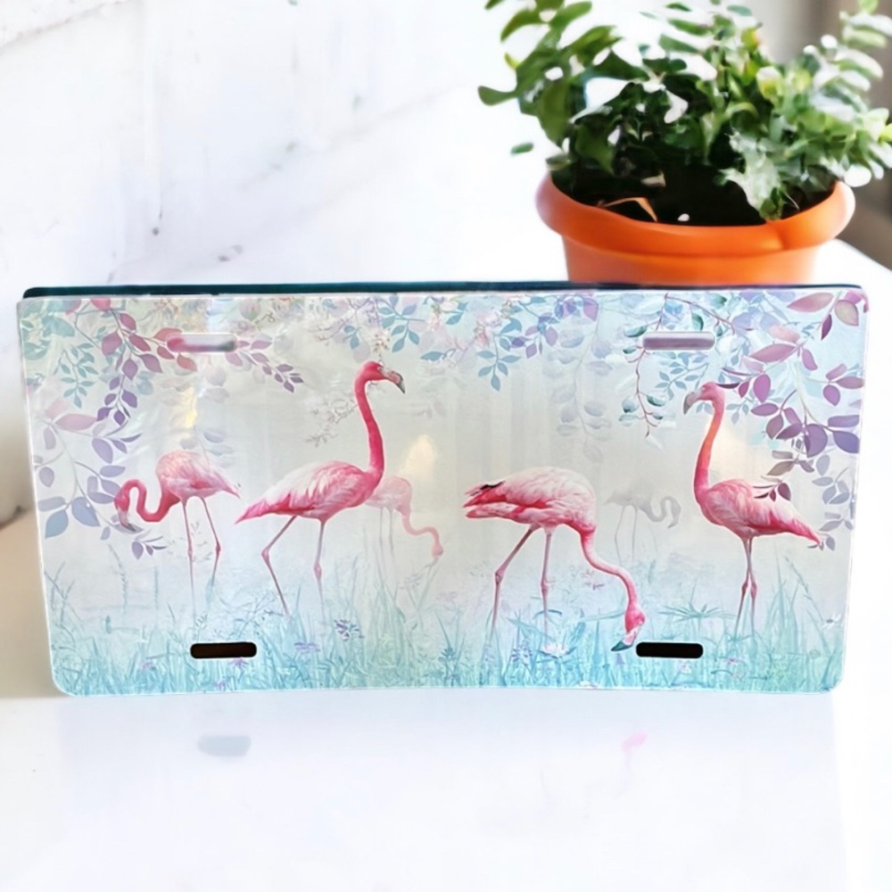 Pink Flamingo License Plate NWT